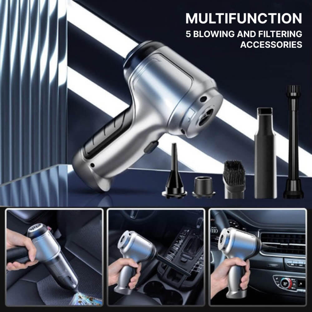 Cordless Handheld Vacuum with Turbo Suction and Snap-On Nozzle Attachment