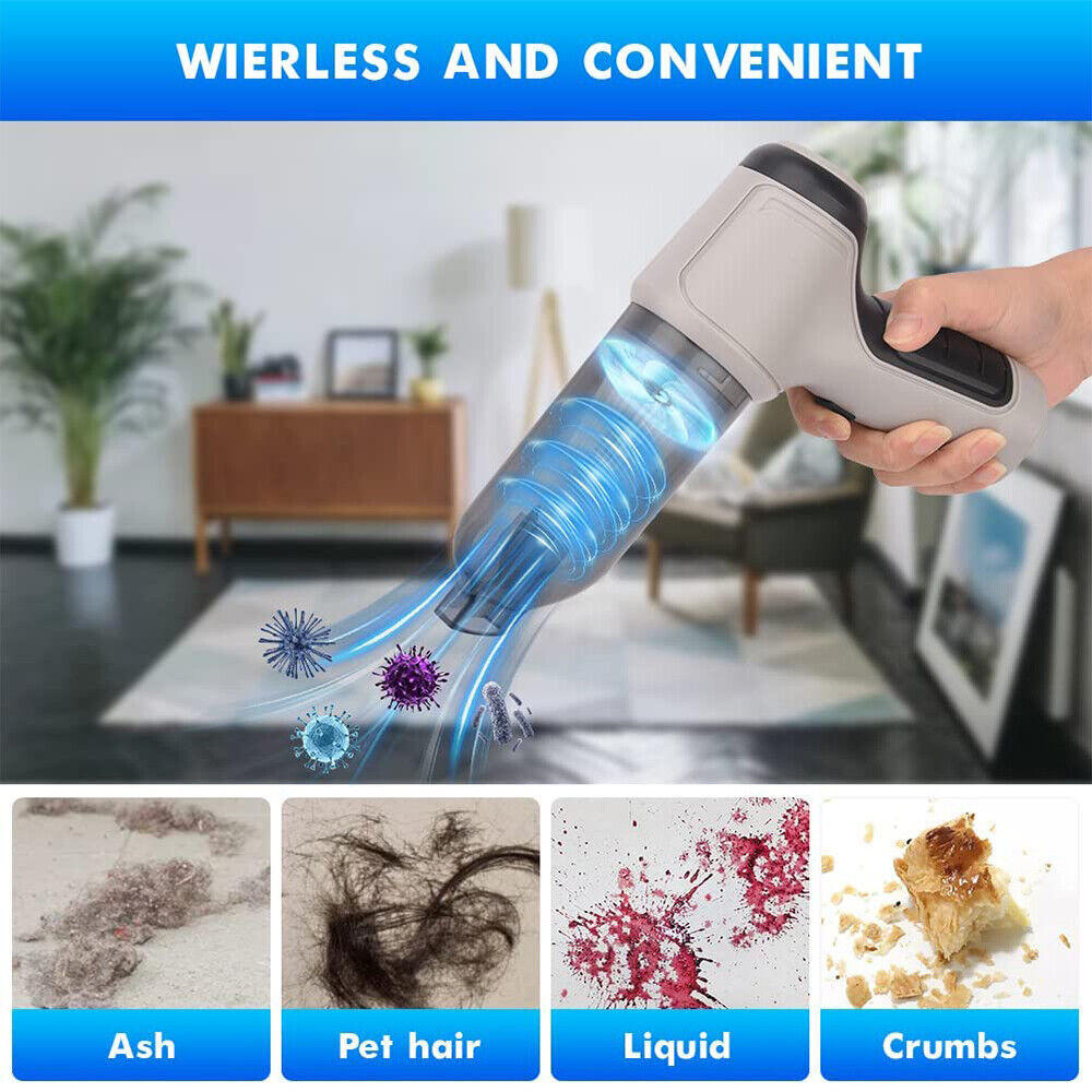 Cordless Handheld Vacuum with Turbo Suction and Snap-On Nozzle Attachment