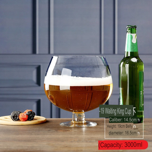 Giant Party Glass with Printed Design and Wide Mouth Opening, Multiple Sizes