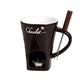 Chocolate Fondue Cup with Candle Holder and Stainless Steel Fork