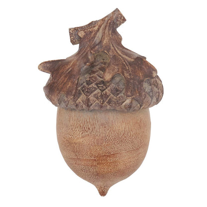 Resin Acorn Sculpture 5 Inches Tall with Textured Surface Detail and Neutral Finish