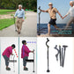 Adjustable Walking Stick with 12 Height Settings and 360-Degree Rotating Tip, 300lb Capacity