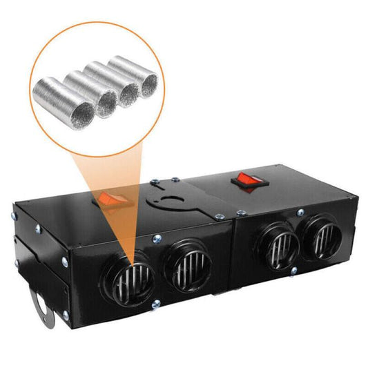 12V Car Heater with 500W Output and Dual Independent Switches, Four Vents