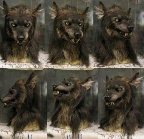 Wolf Mask with Movable Jaw and Silicone Hair Texture for Costume Events