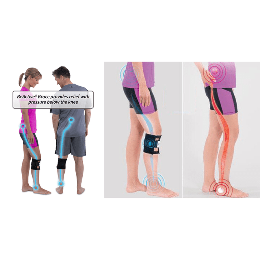 Leg Brace with Targeted Acupressure Pad and Adjustable Strap for Lower Back Tension
