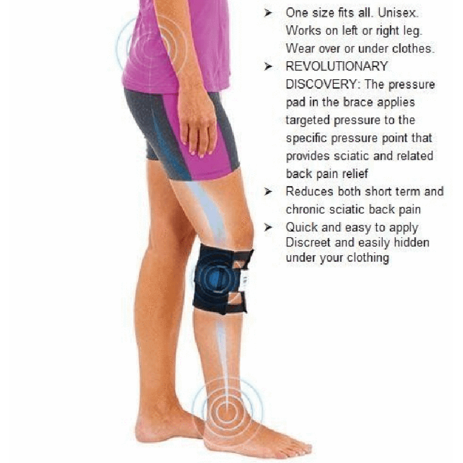 Leg Brace with Targeted Acupressure Pad and Adjustable Strap for Lower Back Tension