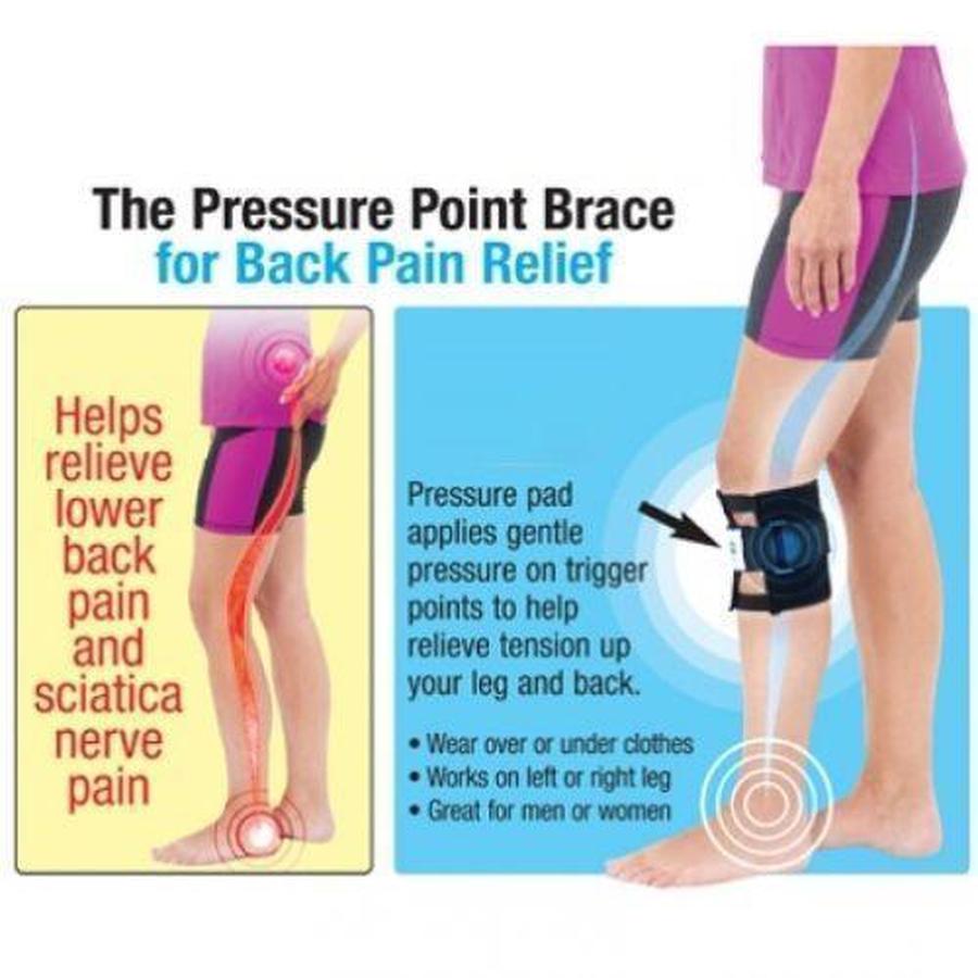 Leg Brace with Targeted Acupressure Pad and Adjustable Strap for Lower Back Tension