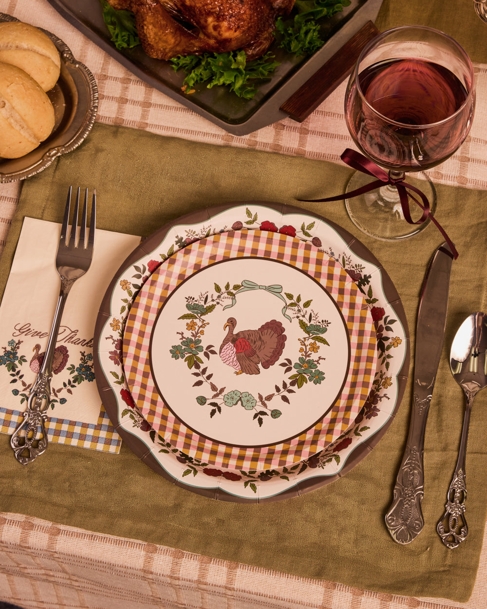 Iridescent Harvest Paper Plates with Dual Sizes and Mixed Patterns, 32 Count