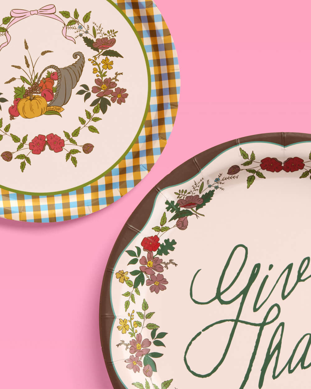 Iridescent Harvest Paper Plates with Dual Sizes and Mixed Patterns, 32 Count