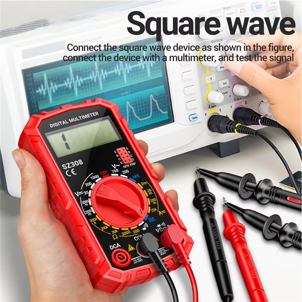 Digital Multimeter with Extended Probe Reach and Diode Testing for Electrical Systems