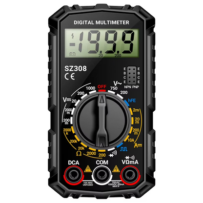 Digital Multimeter with Extended Probe Reach and Diode Testing for Electrical Systems