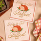 Turkey Cocktail Napkins with Gold Foil Accents and Cream Base, 50-Count Set