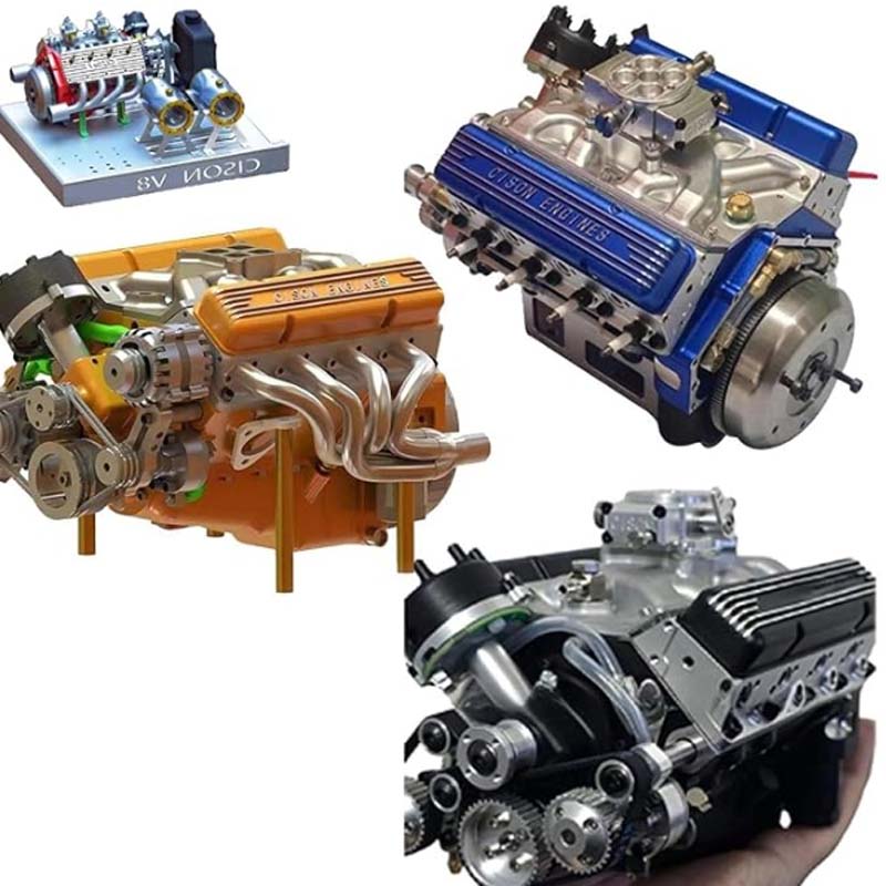 Working V8 Engine Model Kit with Ignition Module and Moving Pistons for RC All Vera Mart