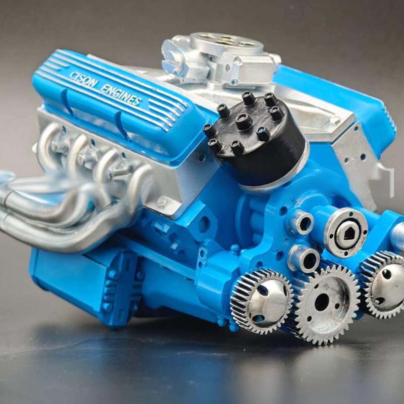 Working V8 Engine Model Kit with Ignition Module and Moving Pistons for RC All Vera Mart