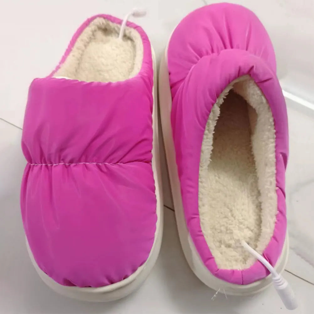 Heated Slippers with USB Power Connection and Non-Slip Base, One Size