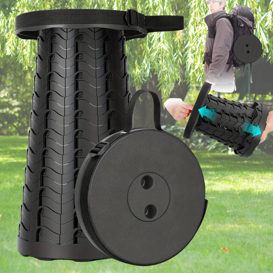 Telescopic Stool with Adjustable Height and Carrying Straps, 330 Pound Capacity