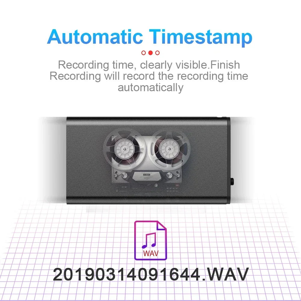 Voice Activated Audio Recorder with 8GB Storage and Magnetic Mount