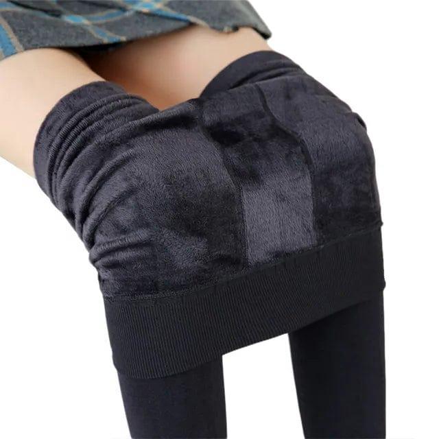 Lined Fleece Leggings with High-Rise Waist and Four-Way Stretch, Brushed Interior
