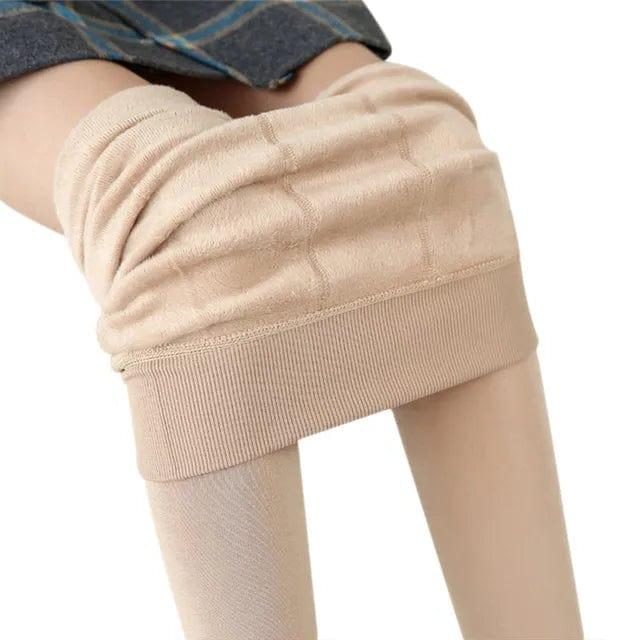 Lined Fleece Leggings with High-Rise Waist and Four-Way Stretch, Brushed Interior