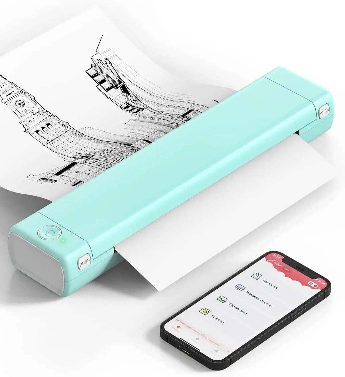 Wireless Thermal Printer for Letter Size Documents with Multi Device Connectivity