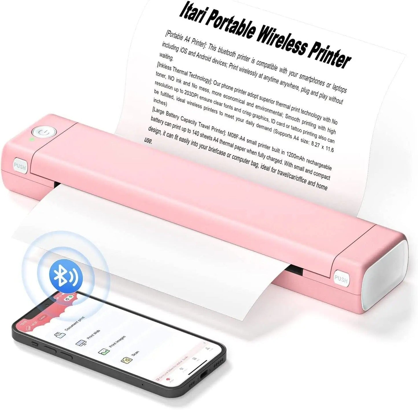 Wireless Thermal Printer for Letter Size Documents with Multi Device Connectivity