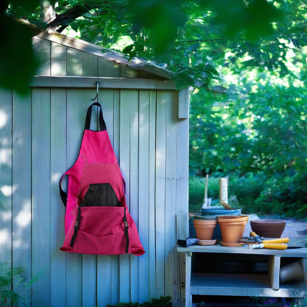 Water Resistant Garden Apron with Cross Back Straps and Dual Pockets, Adjustable Fit