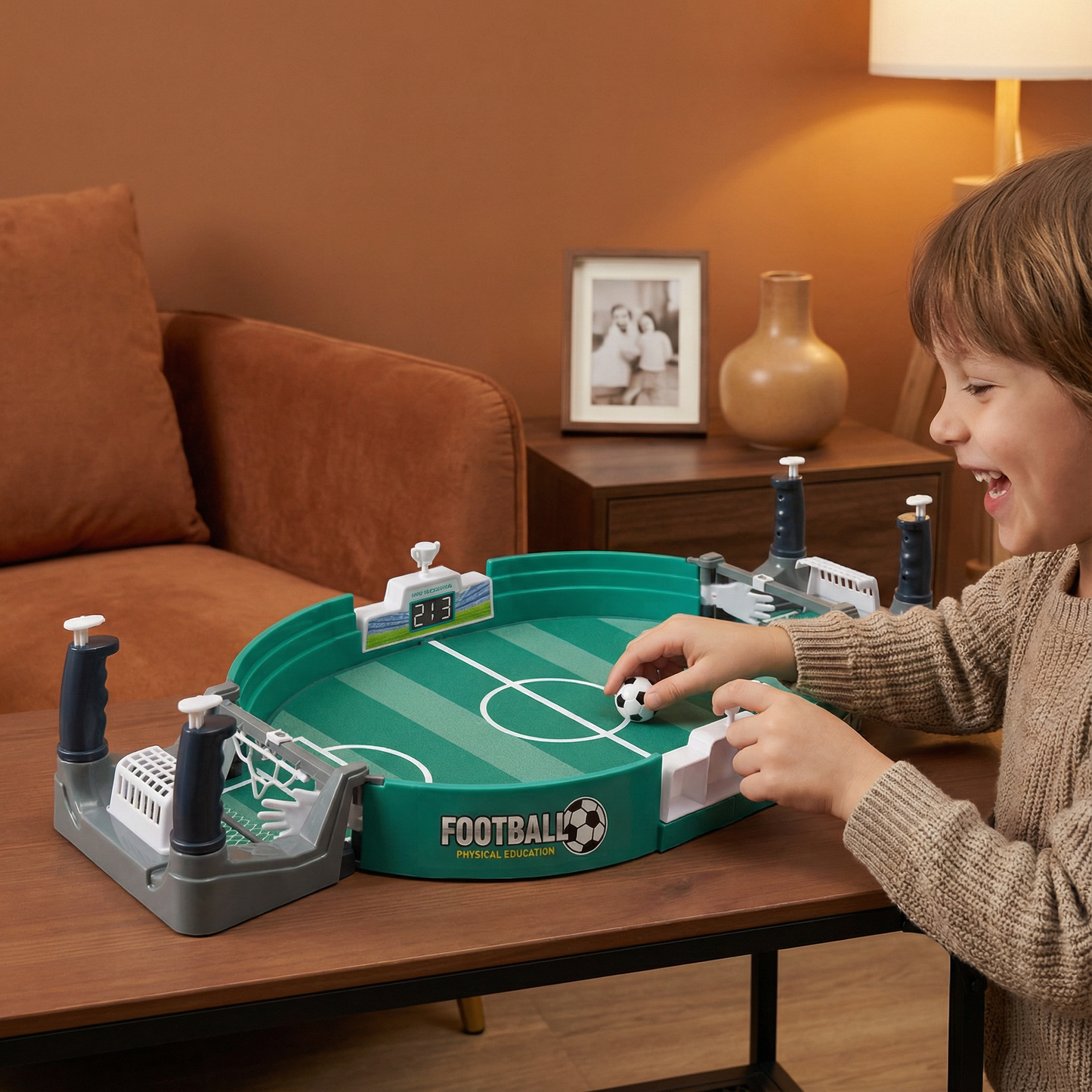 Tabletop Football Game with Slider Control and Built-in Scoreboard