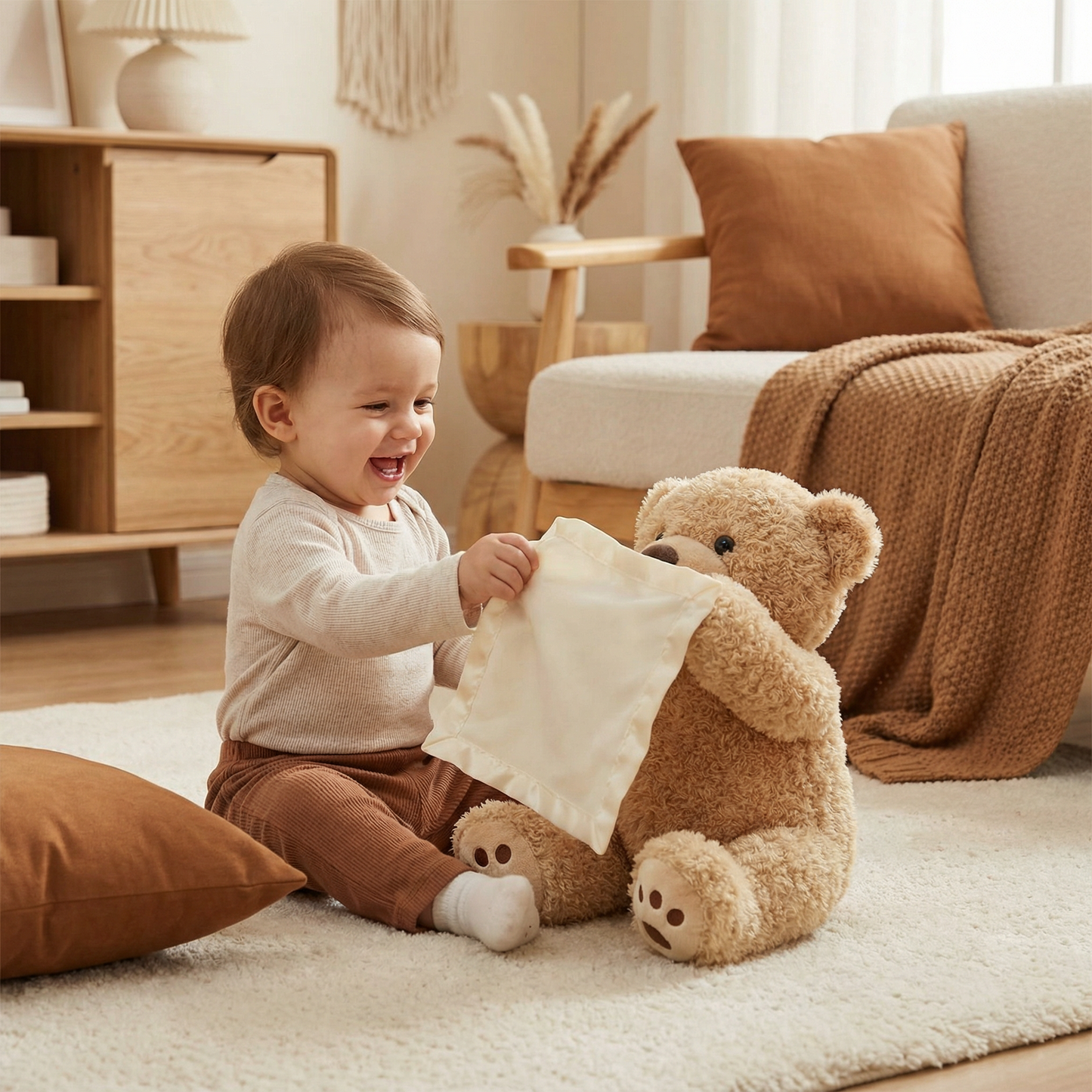 Interactive Plush Bear with Voice Responses and Gentle Movement for Toddlers