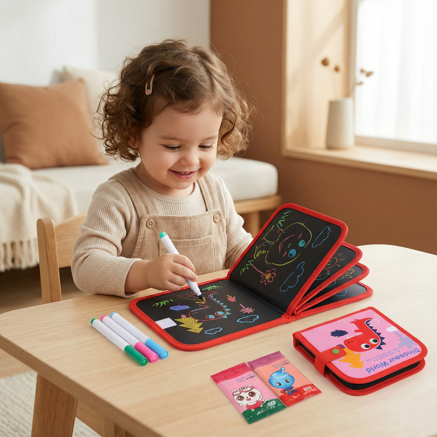 Reusable Drawing Book with Wipe Clean Pages for Kids