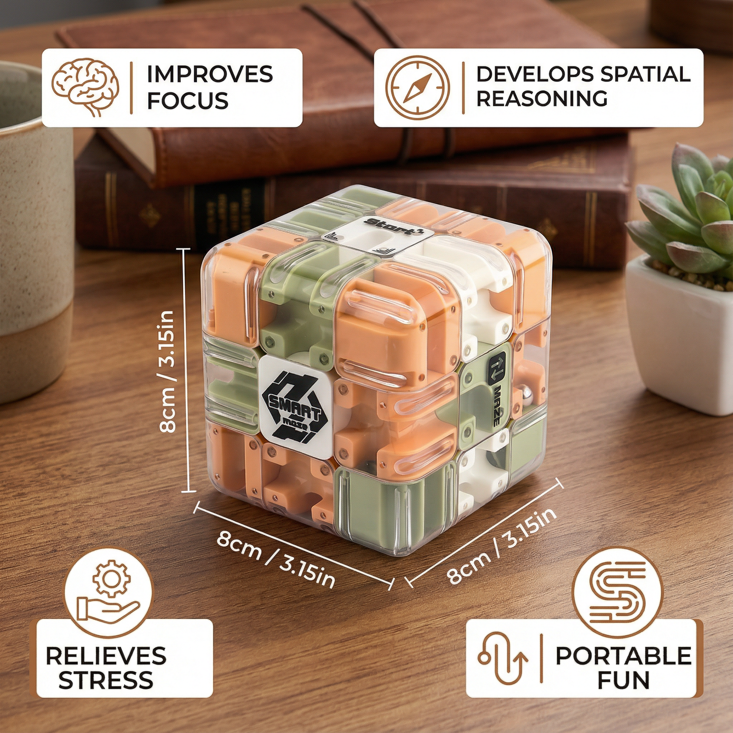 Labyrinth Ball Maze Cube with Clear Puzzle Design
