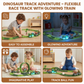 Dinosaur Track Set with LED Light-Up Train and Flexible Snap-Together Pieces