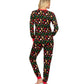 Womens Cookie Cutter Christmas Pajama Set with Crew Neck Top and Pockets