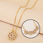 Four Heart Clover Pendant Necklace with Preserved Roses and Gift Box